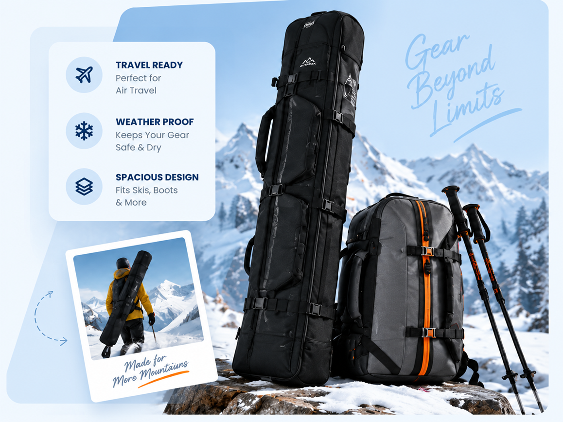 Ski travel bags and winter ski gear