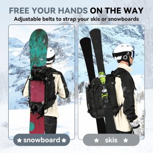 Alternative view of Hikenture Ski Boot Bag Backpack, 50L Padded Ski Bag & Snowboard Boot Bag with Drain Holes, Large Capacity Water-Resistant Ski Travel Bag for Ski Boots, Helmet, Goggles, Clothes, Gloves, Snowboard Gear