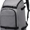 Octsky Ski Boot Bag - 50L Ski Travel Backpack for Snowboard Boot, Helmet, Goggles, Gloves & Accessories, Grey - 1