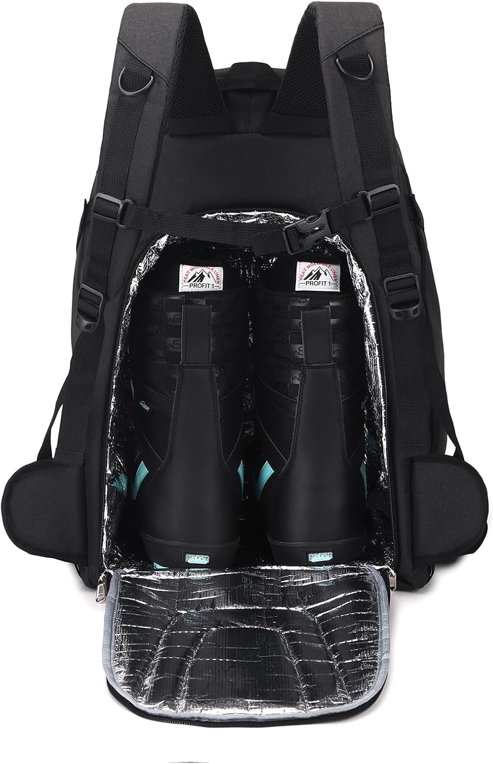 Octsky Ski Boot Bag - 50L Ski Travel Backpack for Snowboard Boot, Helmet, Goggles, Gloves & Accessories, Grey - Image 4