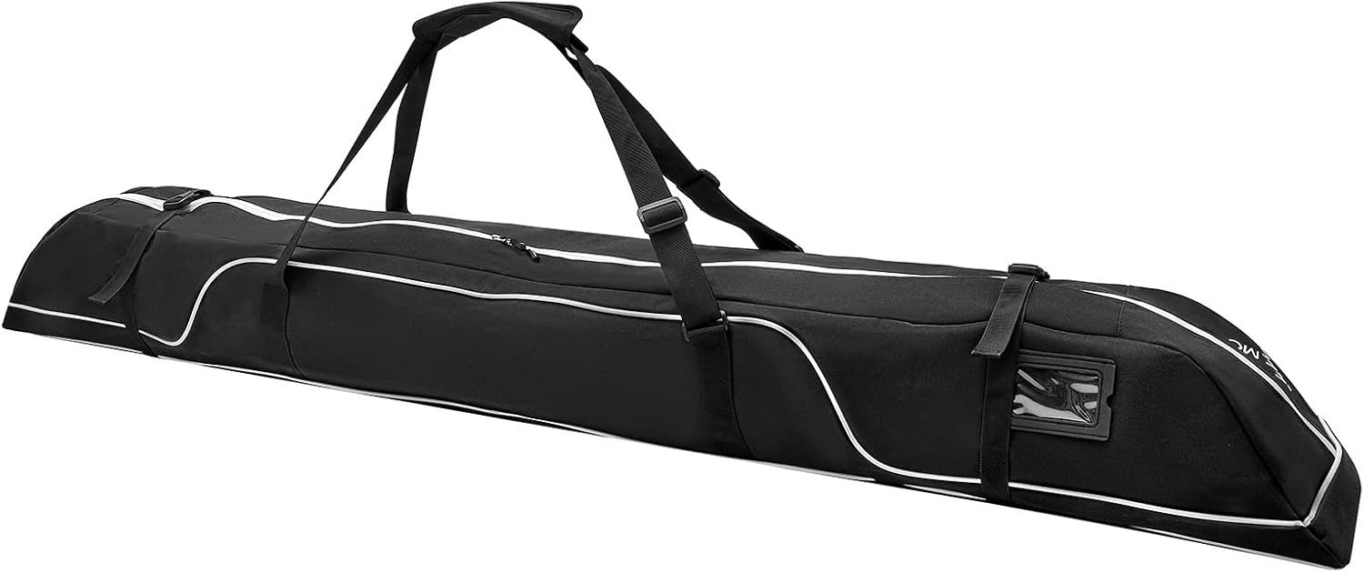 Ski Bag,Single Ski Bags for Air Travel,Ski Bag with Separate Pole Slot,Ski Travel Bag for Snow Gear, Poles and Accessories - 1