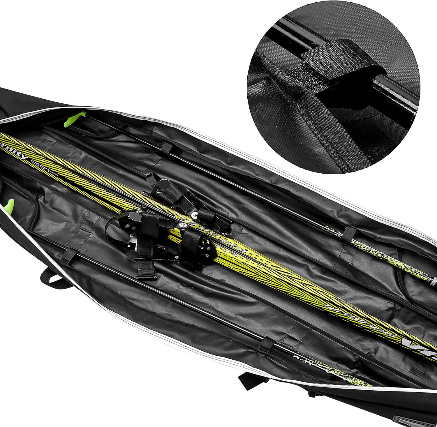 Ski Bag,Single Ski Bags for Air Travel,Ski Bag with Separate Pole Slot,Ski Travel Bag for Snow Gear, Poles and Accessories - Image 7