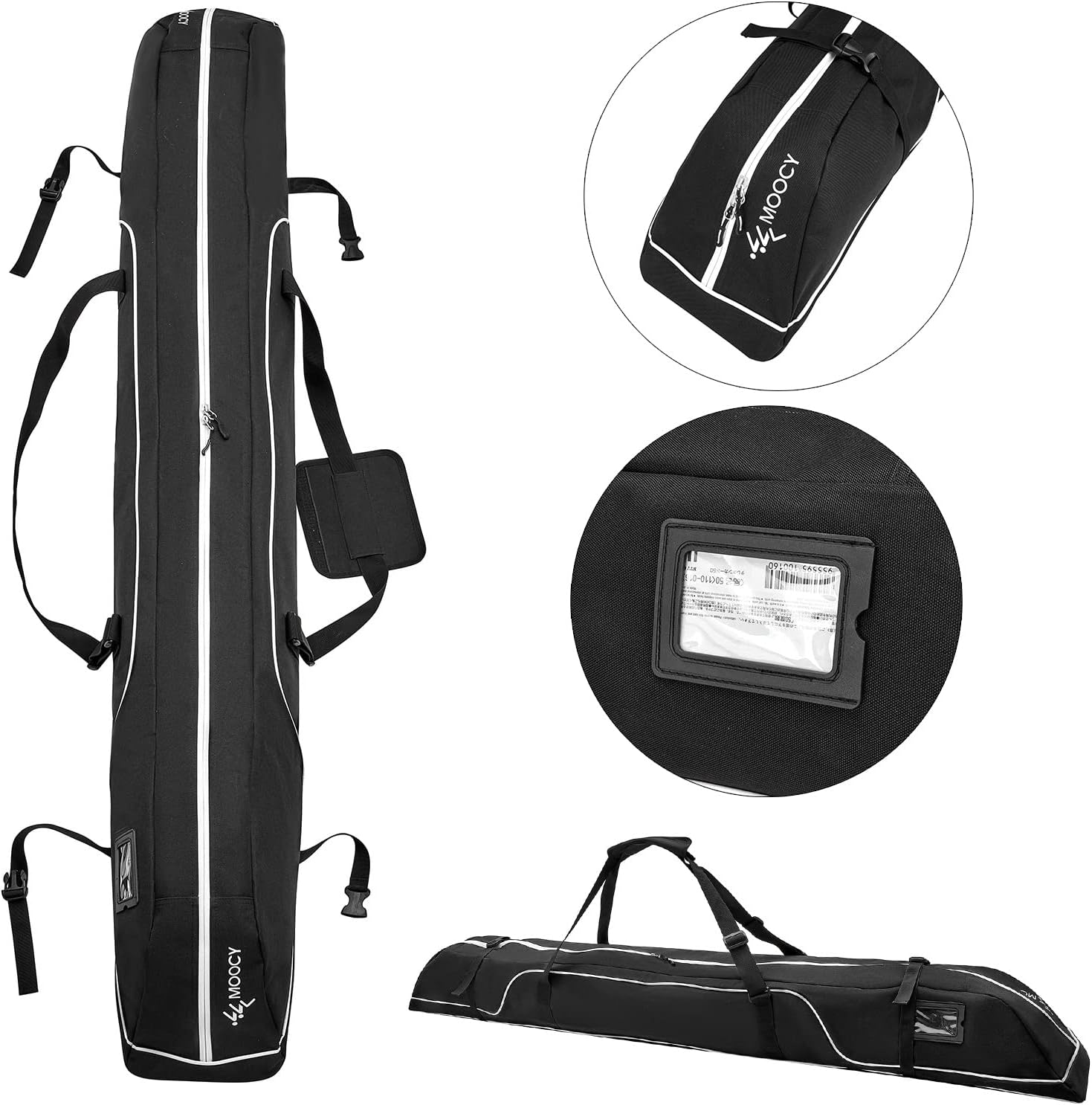 Ski Bag,Single Ski Bags for Air Travel,Ski Bag with Separate Pole Slot,Ski Travel Bag for Snow Gear, Poles and Accessories - Image 5