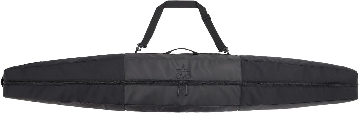 evo Padded Single Ski Bag for Air Travel, 600D Recycled PET Ripstop Ski Travel Bag for Skis and Poles - 1