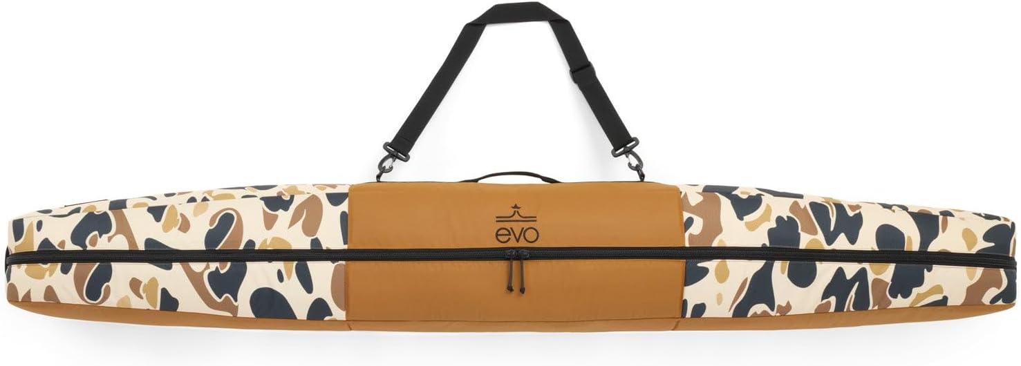 evo Padded Single Ski Bag for Air Travel, 600D Recycled PET Ripstop Ski Travel Bag for Skis and Poles - 1