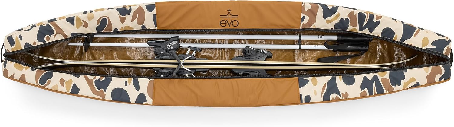evo Padded Single Ski Bag for Air Travel, 600D Recycled PET Ripstop Ski Travel Bag for Skis and Poles - Image 5