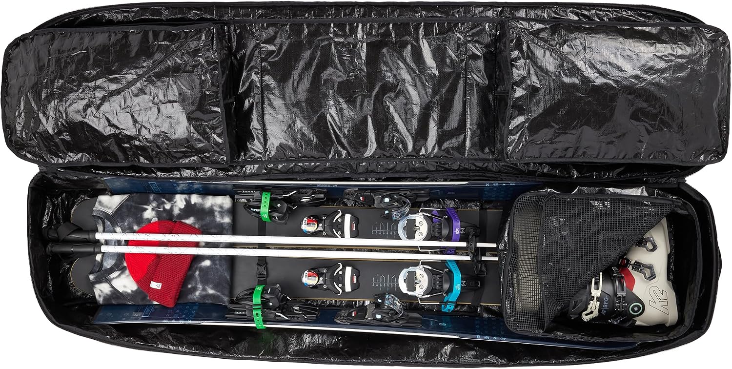 evo Roller Ski Bag with Wheels, Padded Ski Travel Bag for 2 Pairs of Skis, Poles, Boots & Accessories - Image 3